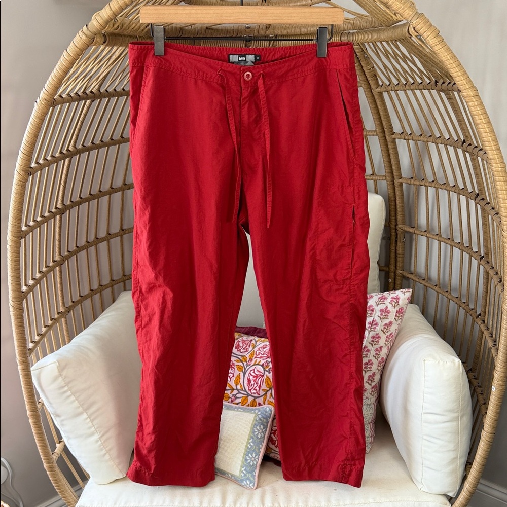 Women's REI Nylon UPF 50+ Red Lightweight Outdoor Hiking Pant Size 12